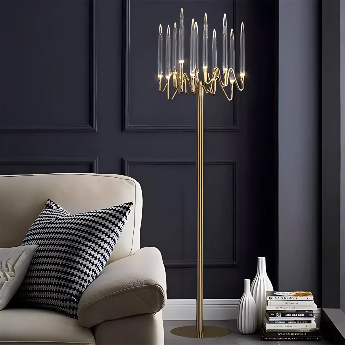 Antizer Modern Branch Chandelier & Floor Lamp