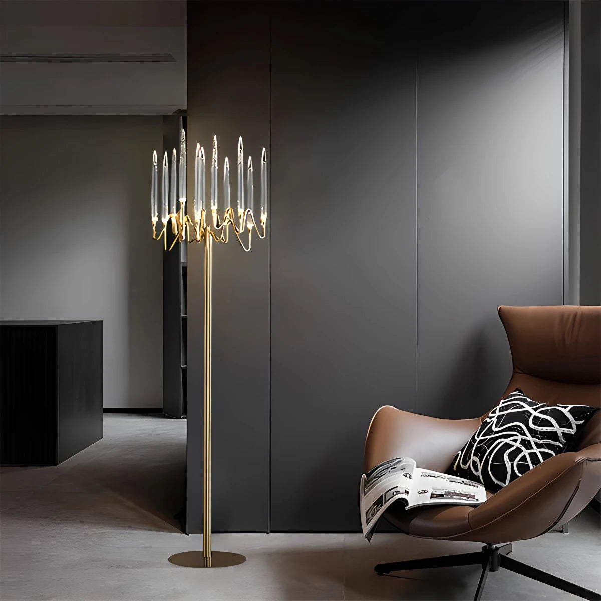 Antizer Modern Branch Chandelier & Floor Lamp