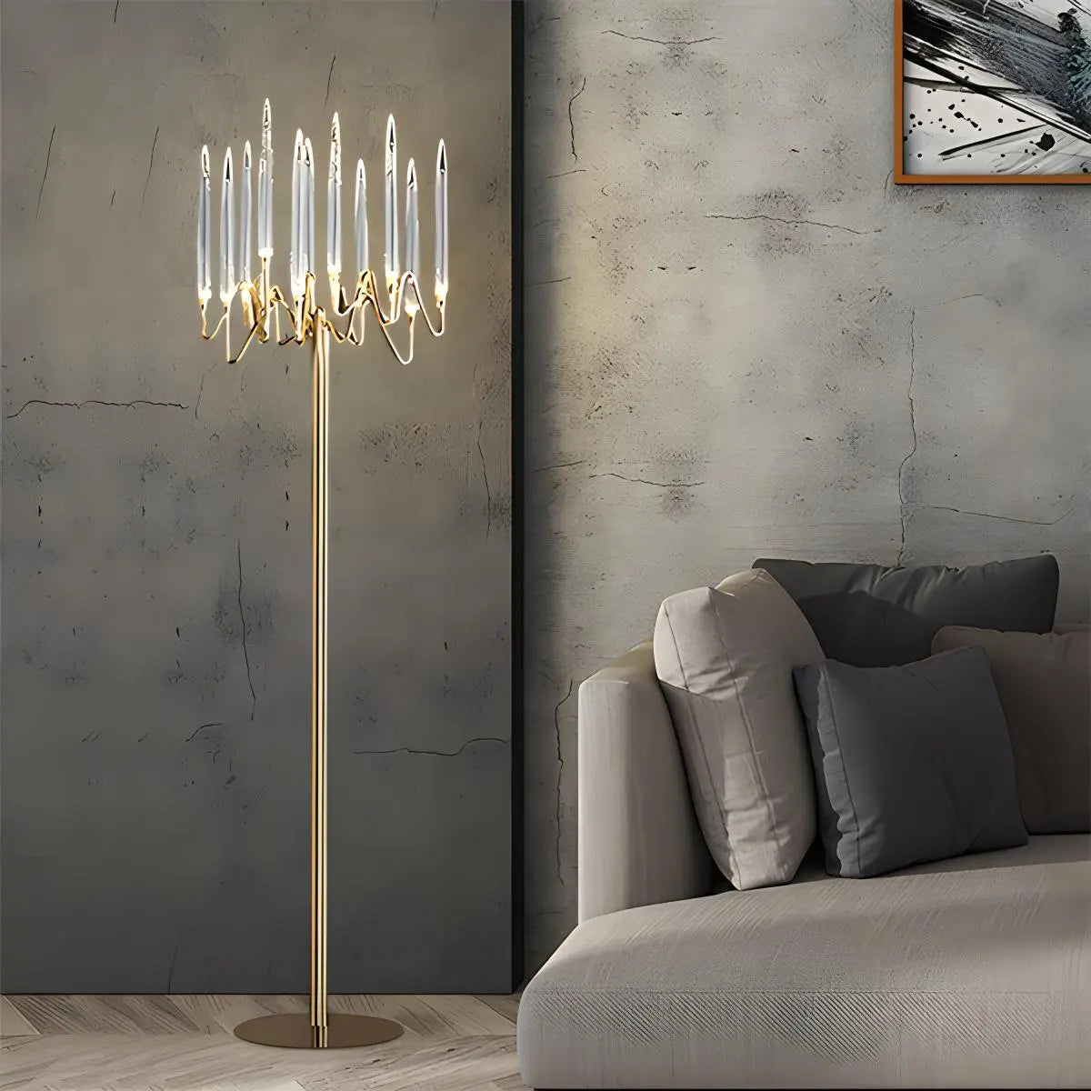 Antizer Modern Branch Chandelier & Floor Lamp