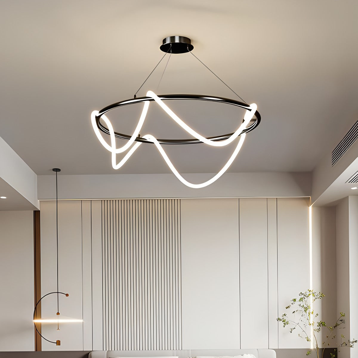 Antizer Modern Long Hose Led Pendant Light for Dining Room