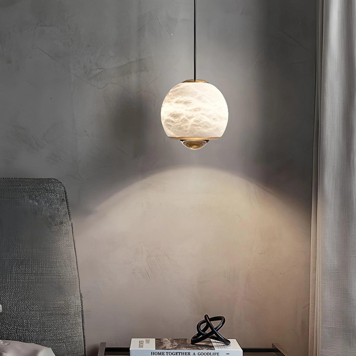 Antizer Modern Adjustable Spanish Alabaster Pendant Light