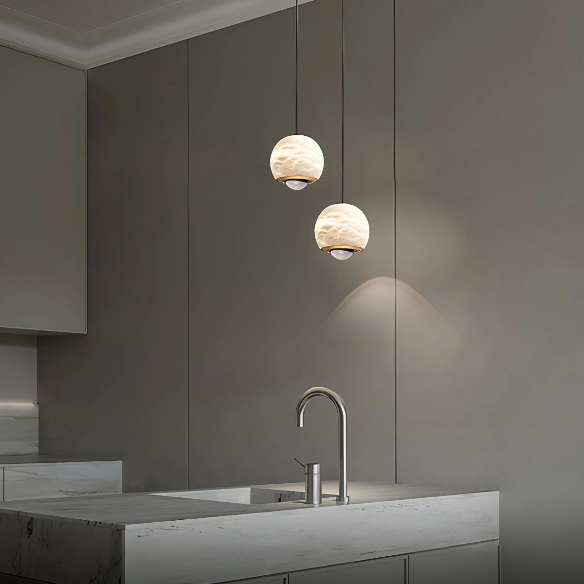 Antizer Modern Adjustable Spanish Alabaster Pendant Light