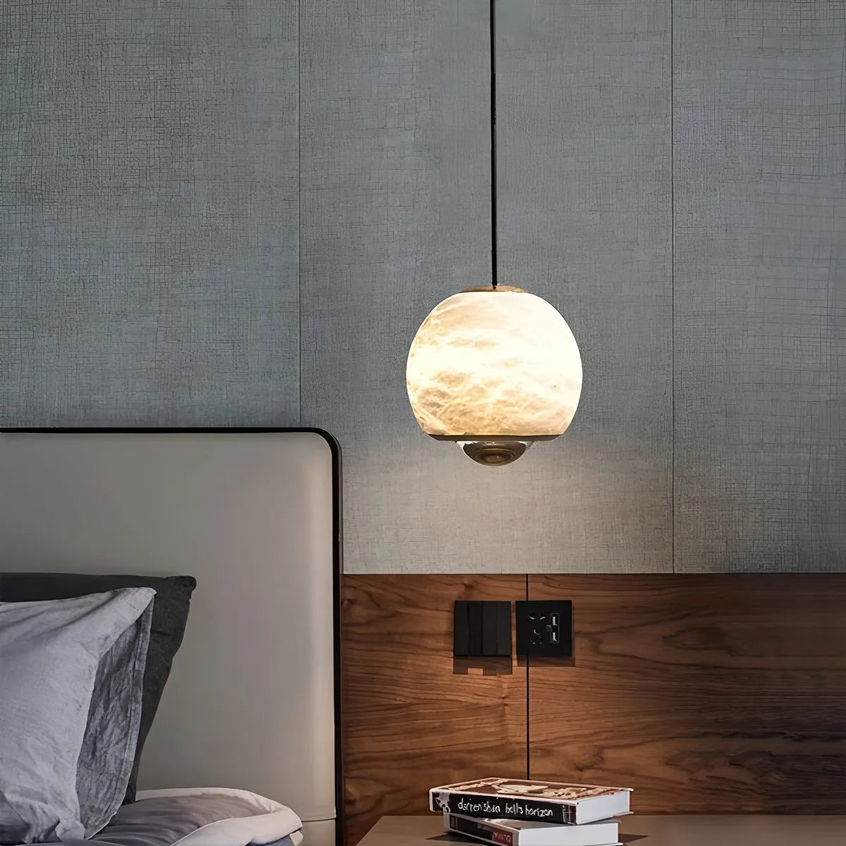 Antizer Modern Adjustable Spanish Alabaster Pendant Light