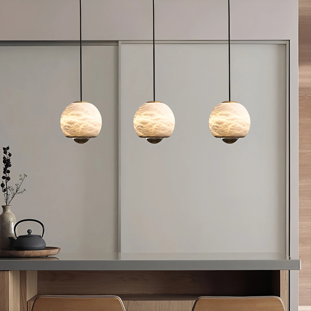 Antizer Modern Adjustable Spanish Alabaster Pendant Light