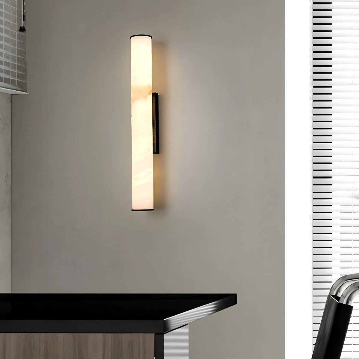 Antizer Modern Cylindrical Spanish Alabaster Wall Sconce