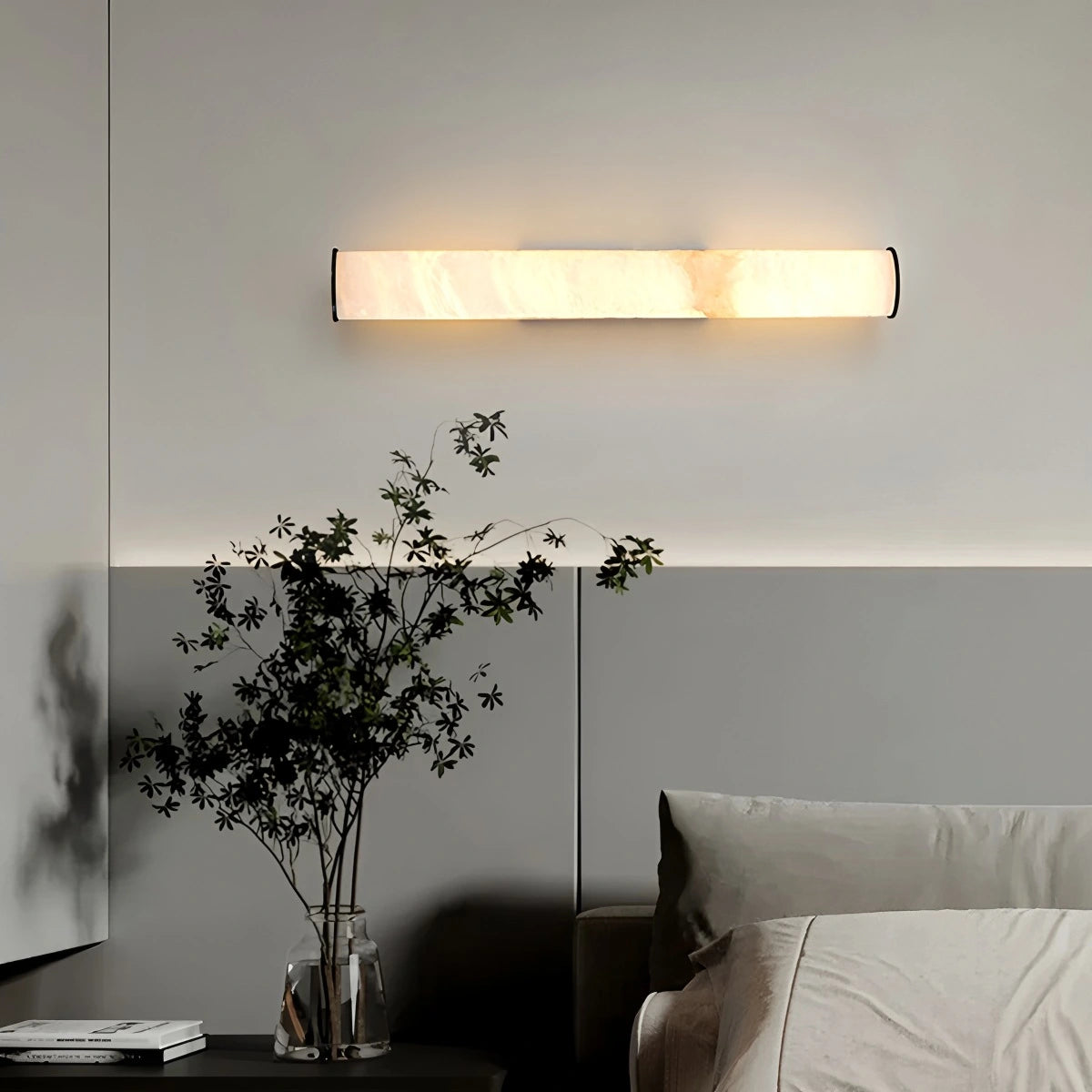 Antizer Modern Cylindrical Spanish Alabaster Wall Sconce