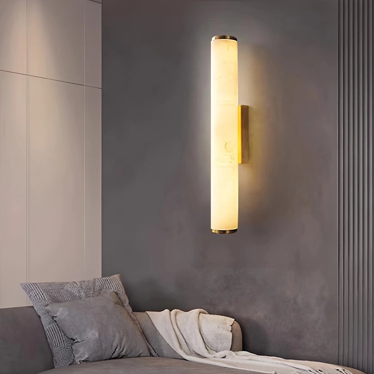 Antizer Modern Cylindrical Spanish Alabaster Wall Sconce