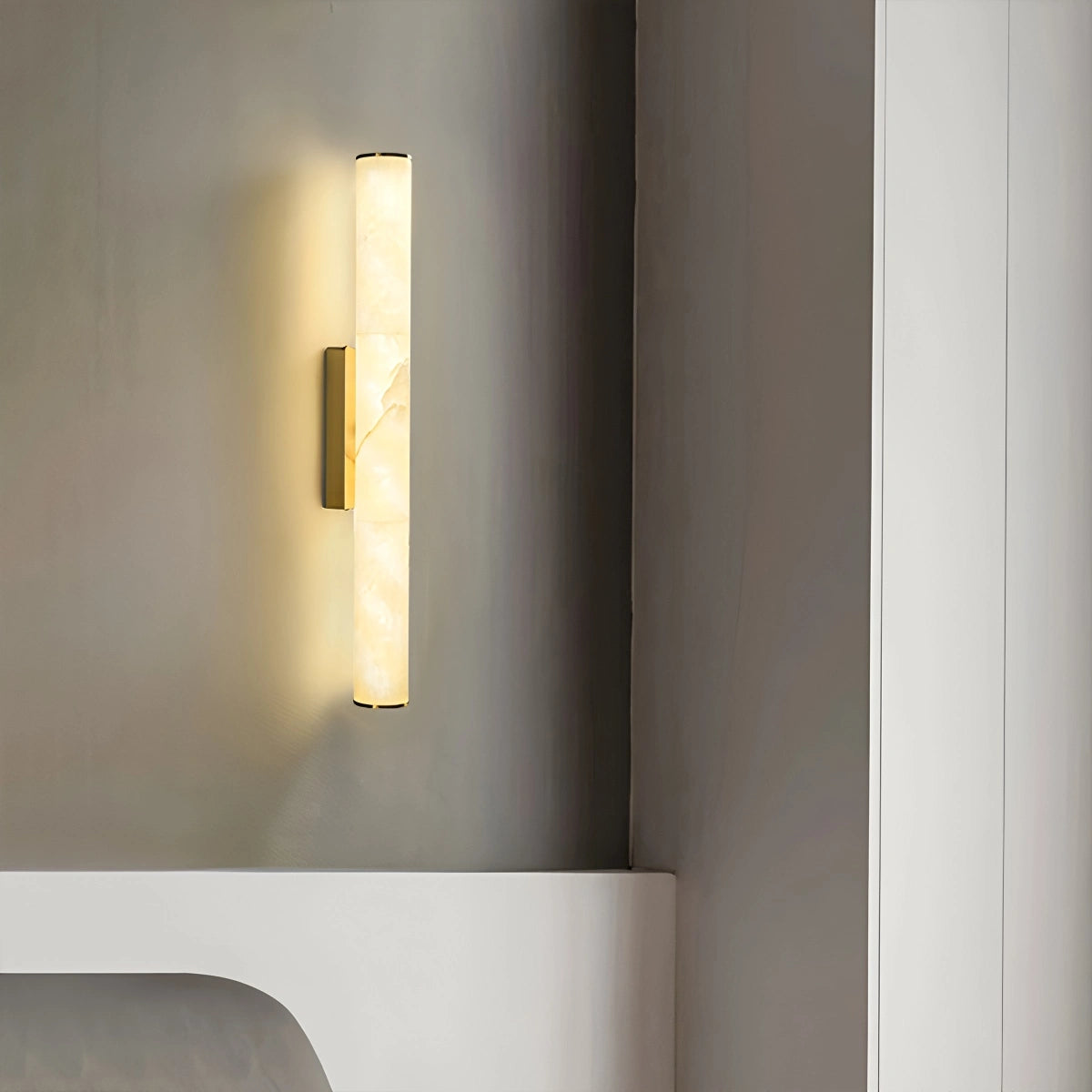 Antizer Modern Cylindrical Spanish Alabaster Wall Sconce