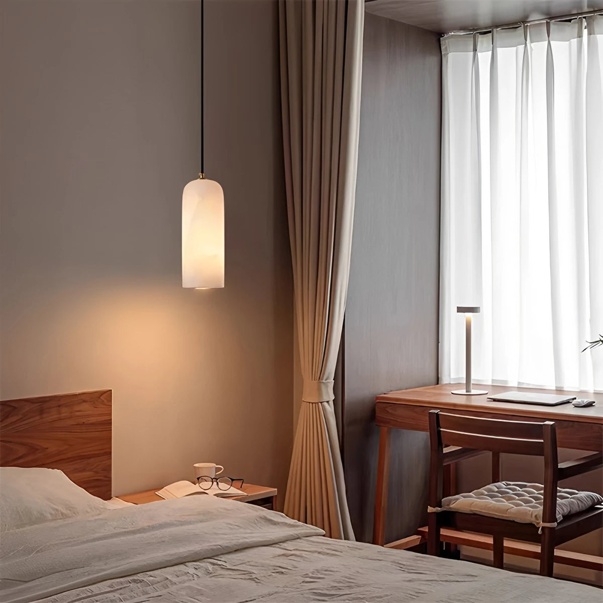 Antizer Modern All Copper Spanish Alabaster Pendant Light