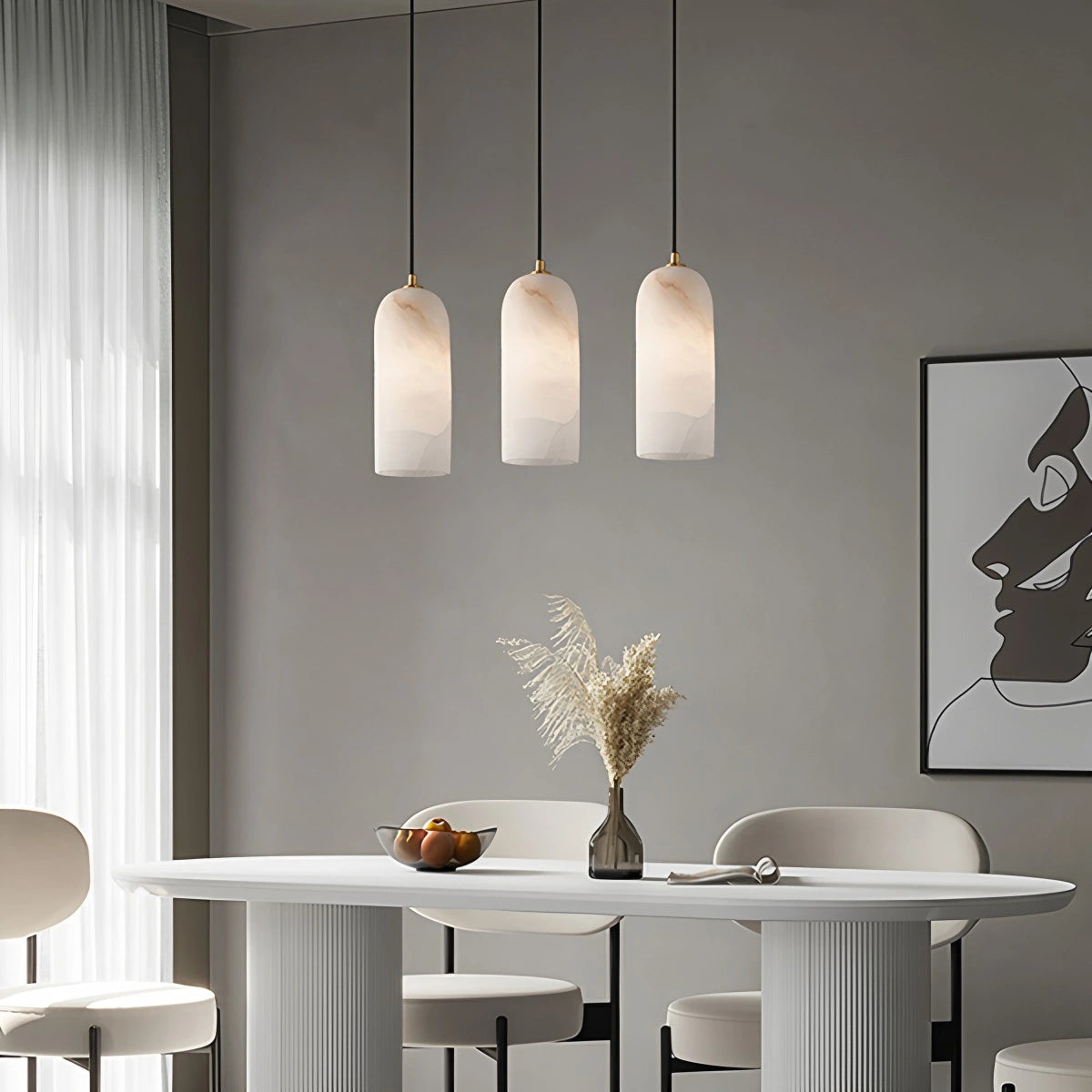 Antizer Modern All Copper Spanish Alabaster Pendant Light