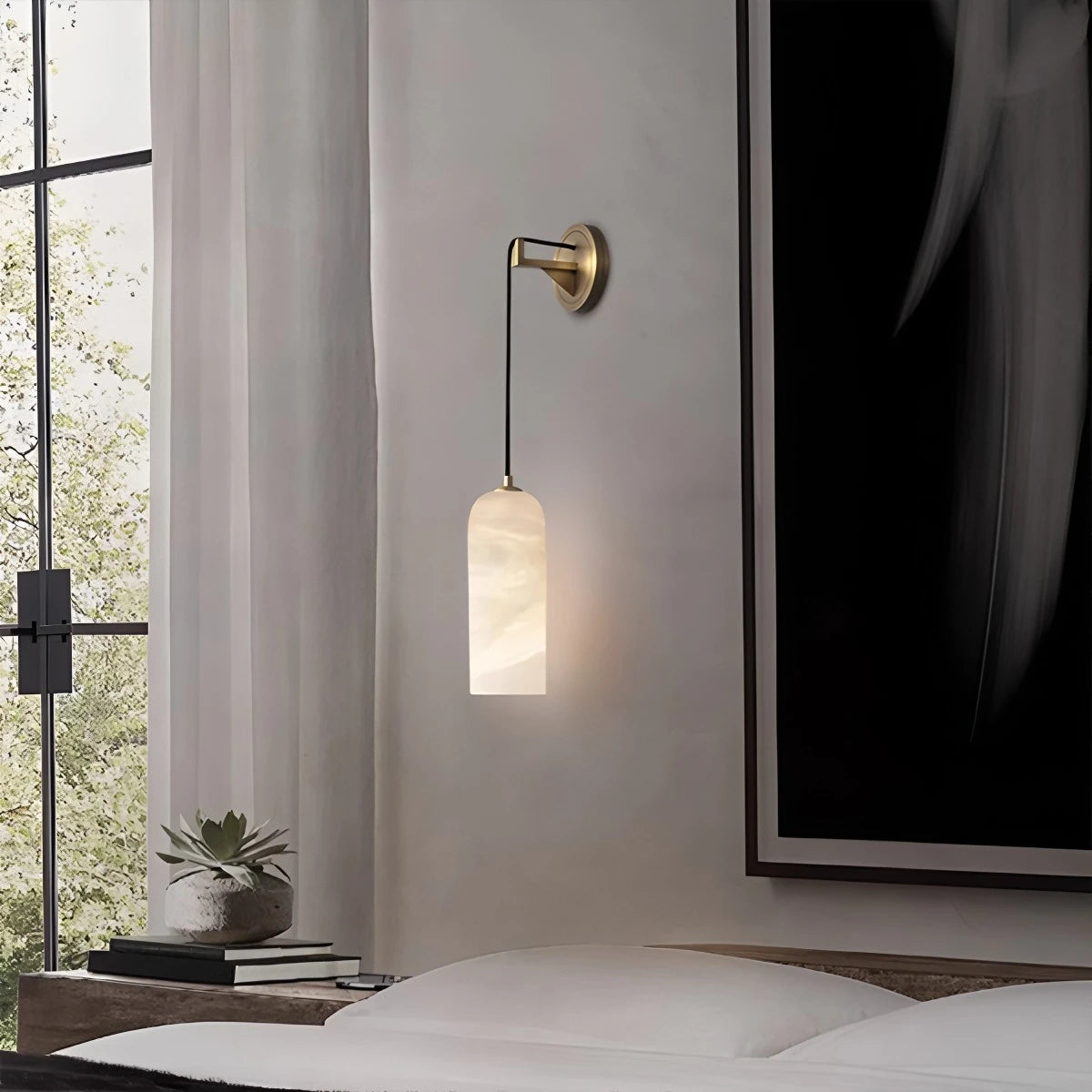 Antizer Modern All Copper Spanish Alabaster Pendant Light