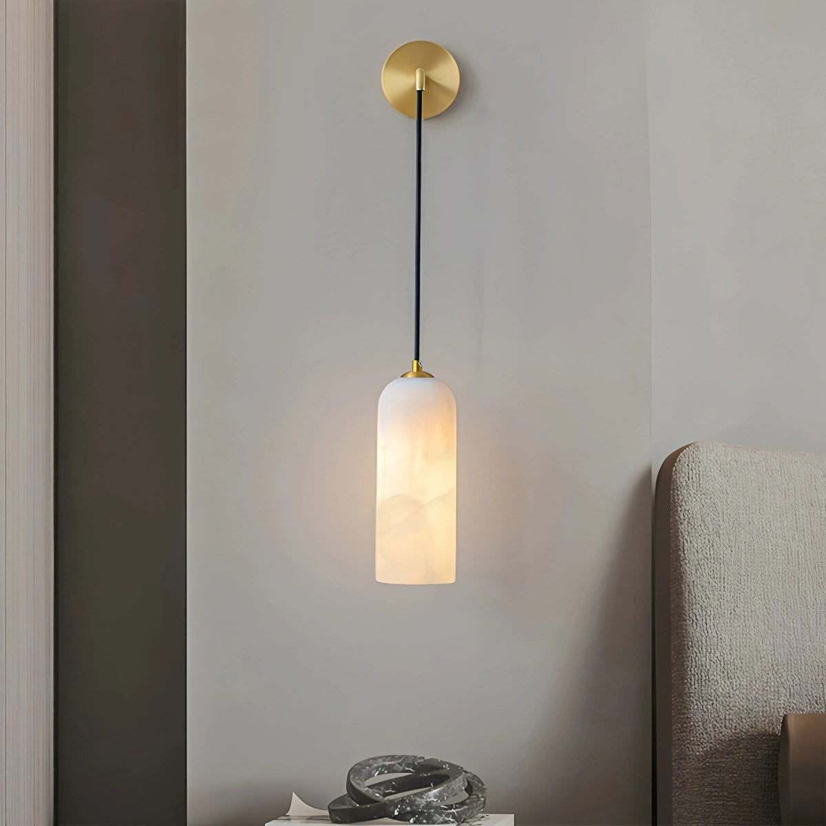Antizer Modern All Copper Spanish Alabaster Pendant Light