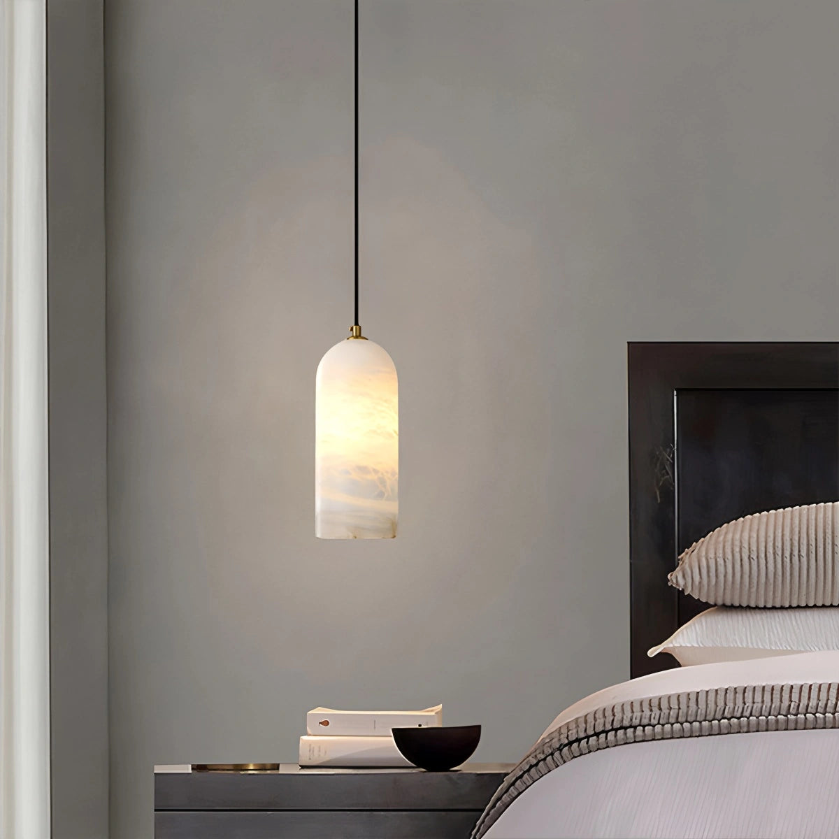 Antizer Modern All Copper Spanish Alabaster Pendant Light