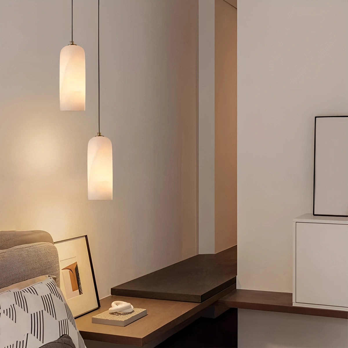 Antizer Modern All Copper Spanish Alabaster Pendant Light