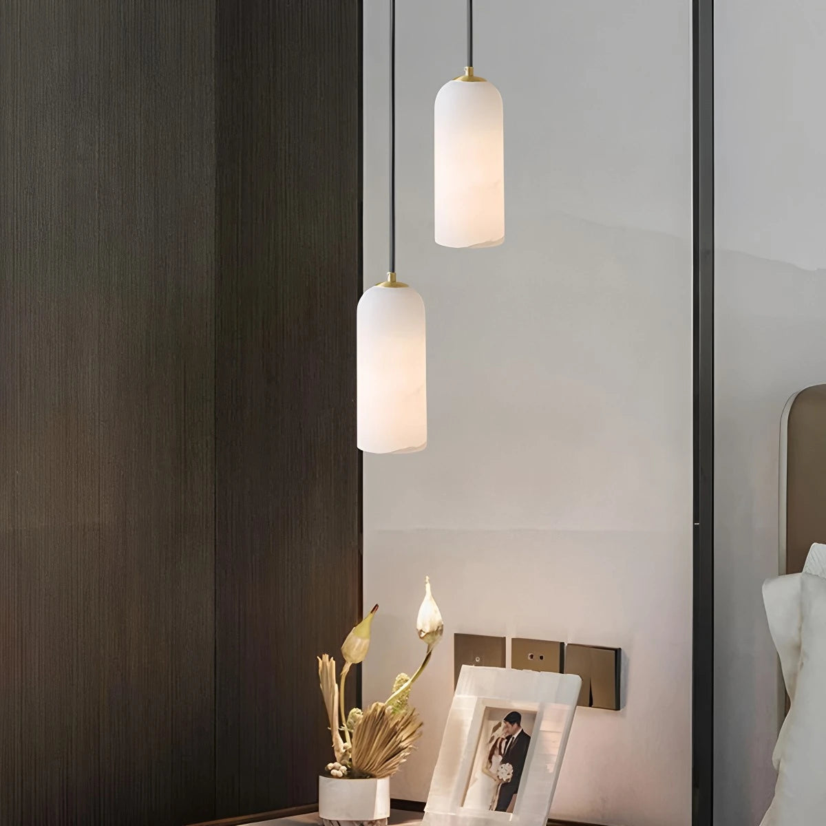 Antizer Modern All Copper Spanish Alabaster Pendant Light