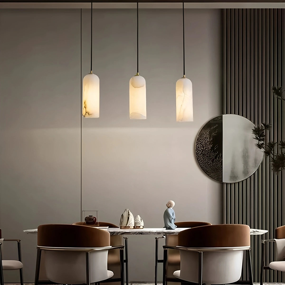 Antizer Modern All Copper Spanish Alabaster Pendant Light