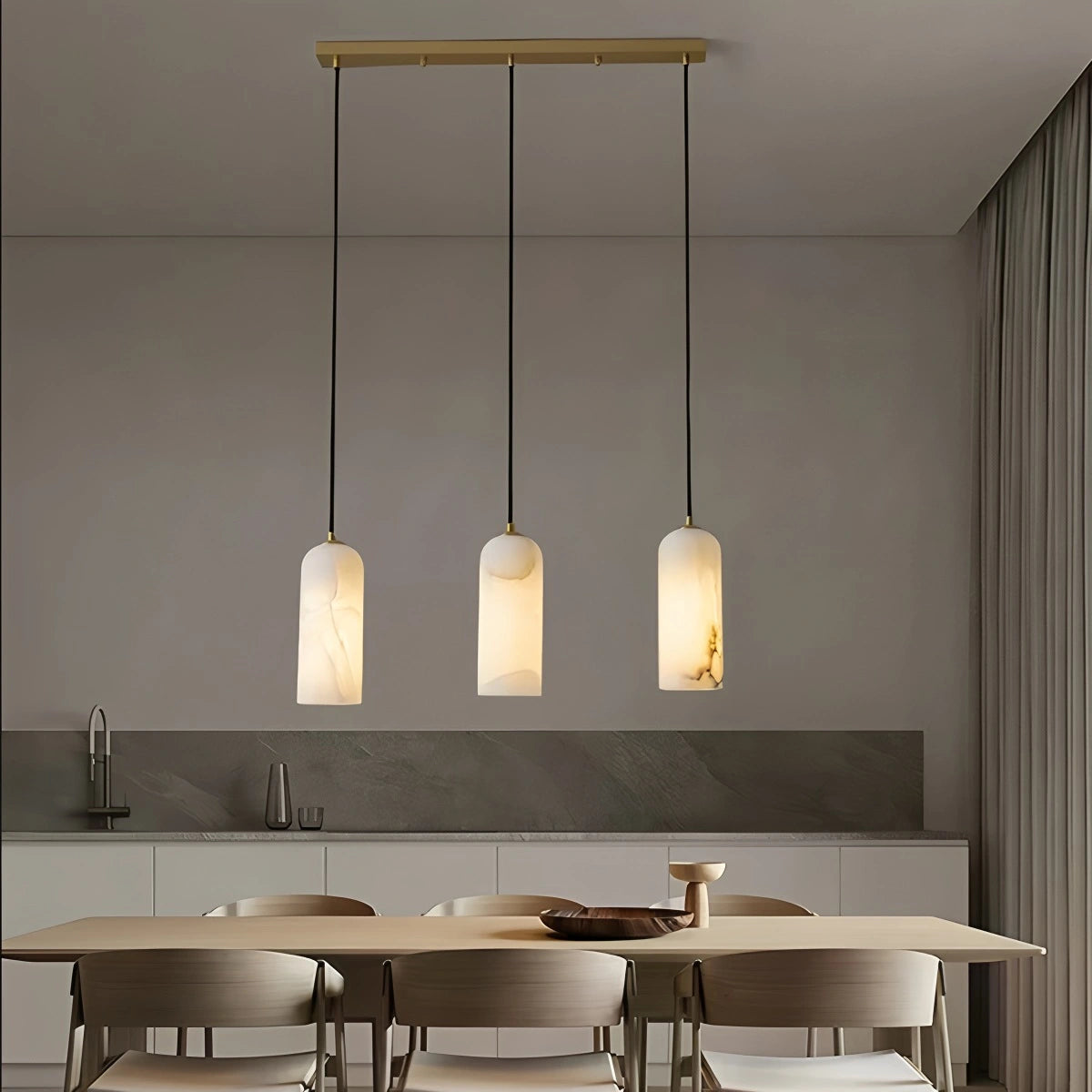 Antizer Modern All Copper Spanish Alabaster Pendant Light