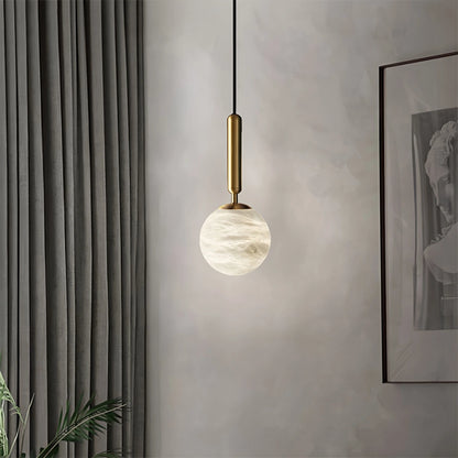 Antizer Modern Globe Marble Pendant Light for Bedroom