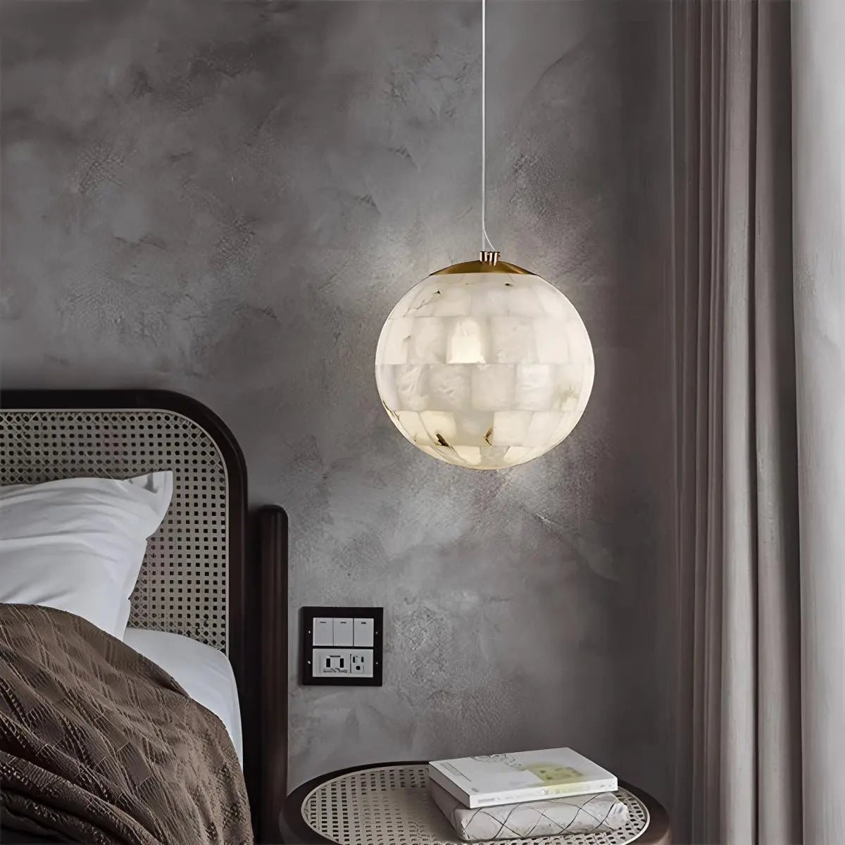 Antizer Modern Creative Spliced Ball Spanish Alabaster Pendant Light