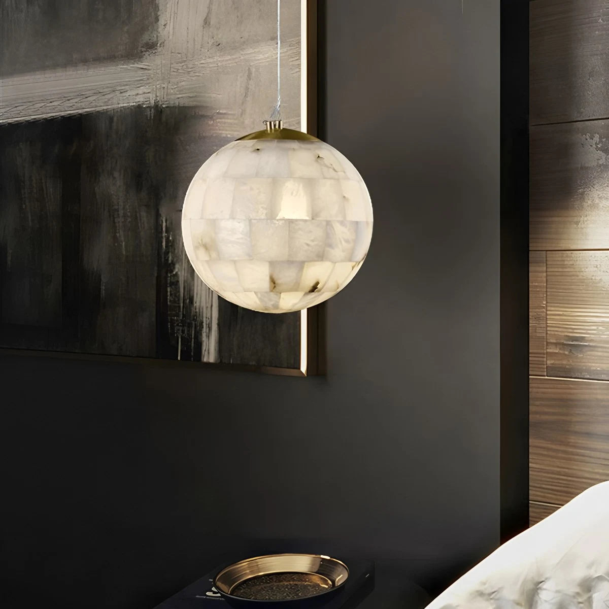 Antizer Modern Creative Spliced Ball Spanish Alabaster Pendant Light