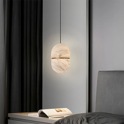 Antizer Modern Luxury Oval Spanish Alabaster Pendant Light
