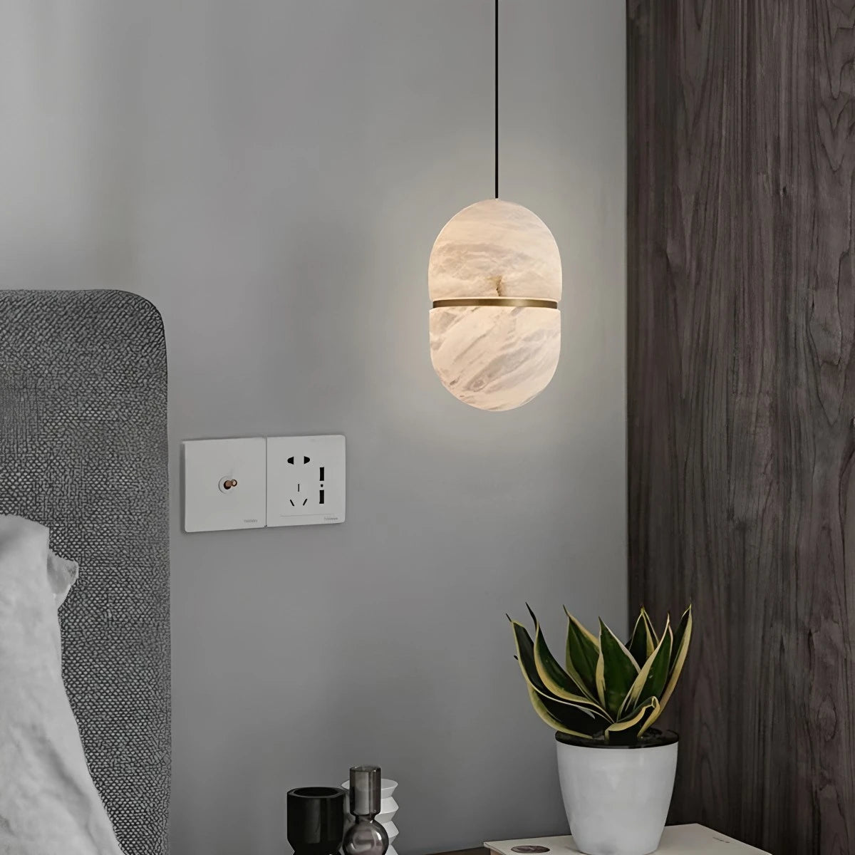 Antizer Modern Luxury Oval Spanish Alabaster Pendant Light