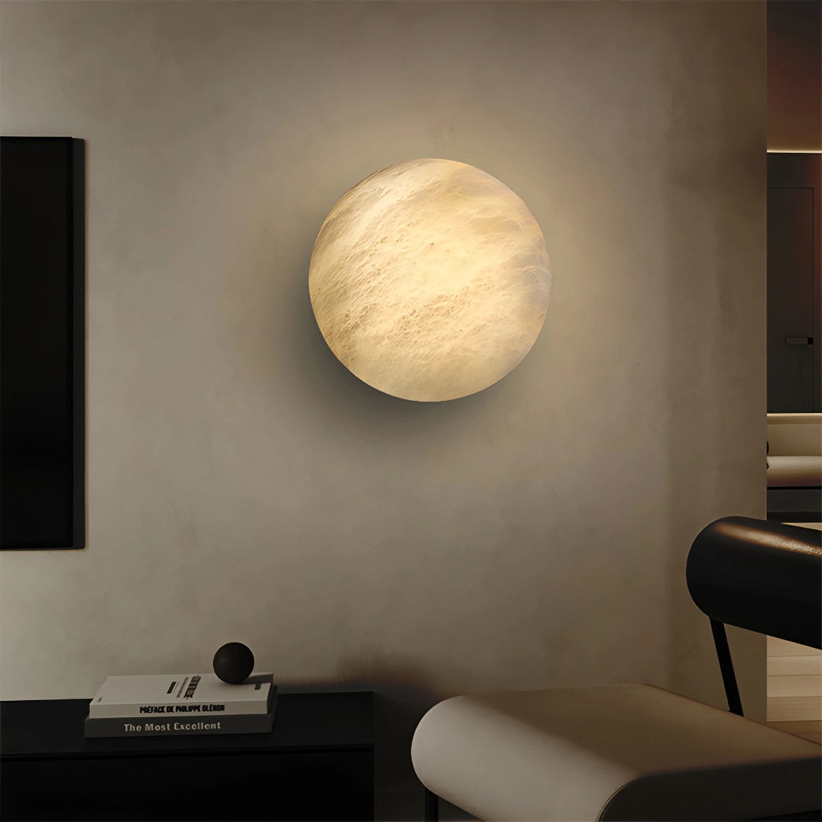 Antizer Modern Minimalist Circular Spanish Alabaster Wall Lamp