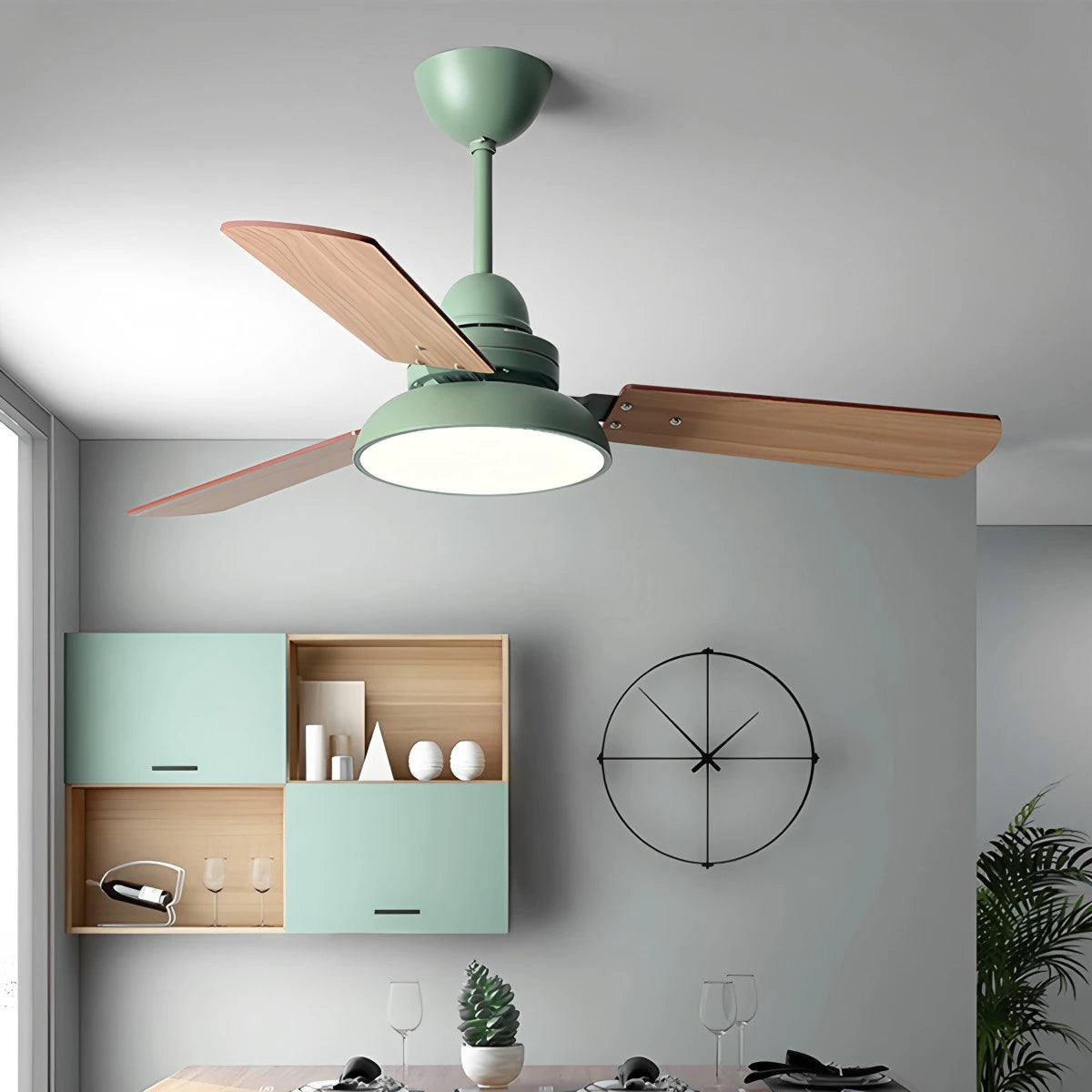Antizer Modern Minimalist Three Leaf Ceiling Fan Light