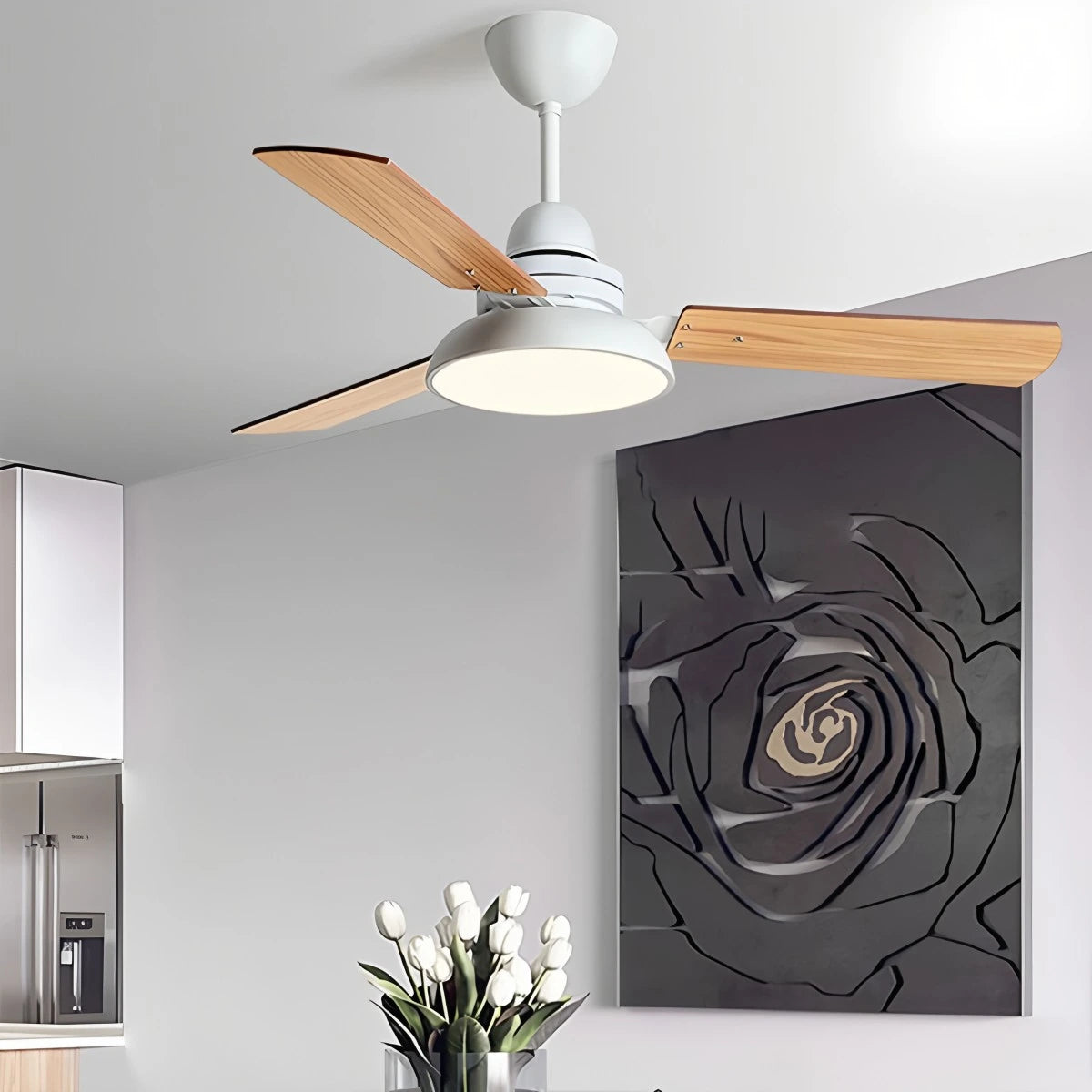 Antizer Modern Minimalist Three Leaf Ceiling Fan Light