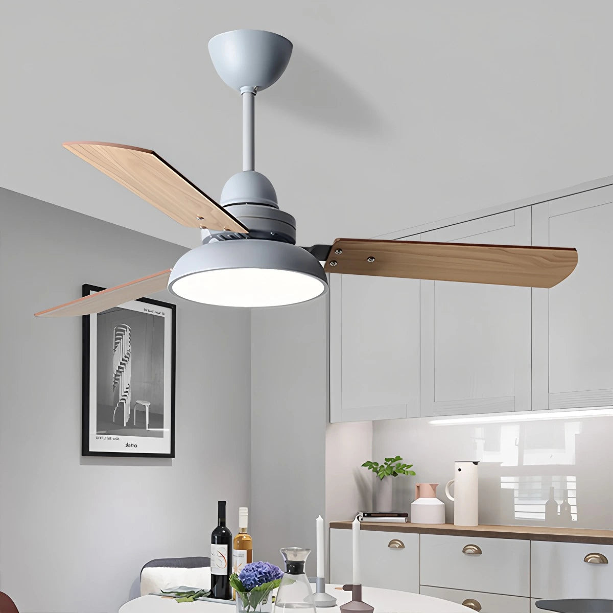 Antizer Modern Minimalist Three Leaf Ceiling Fan Light