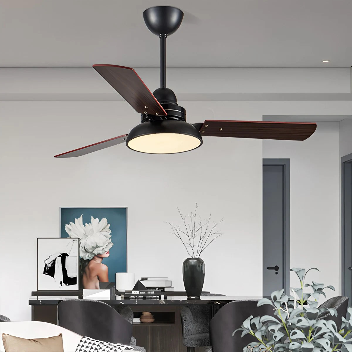 Antizer Modern Minimalist Three Leaf Ceiling Fan Light