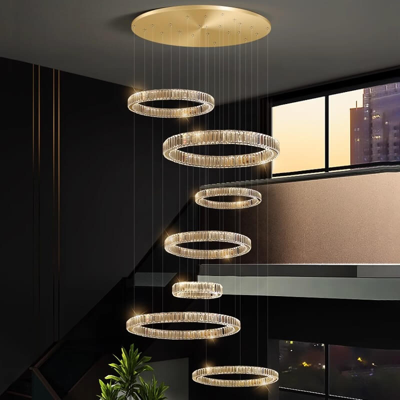 Nordic Circular Villa Crystal Chandelier