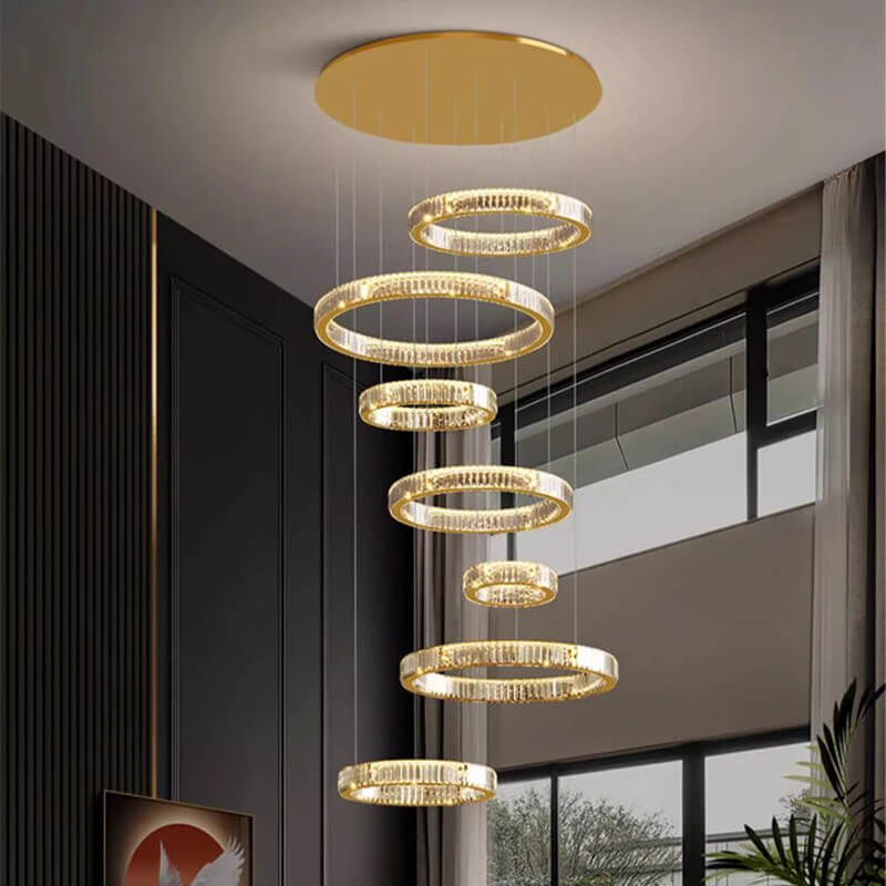 Nordic Circular Villa Crystal Chandelier