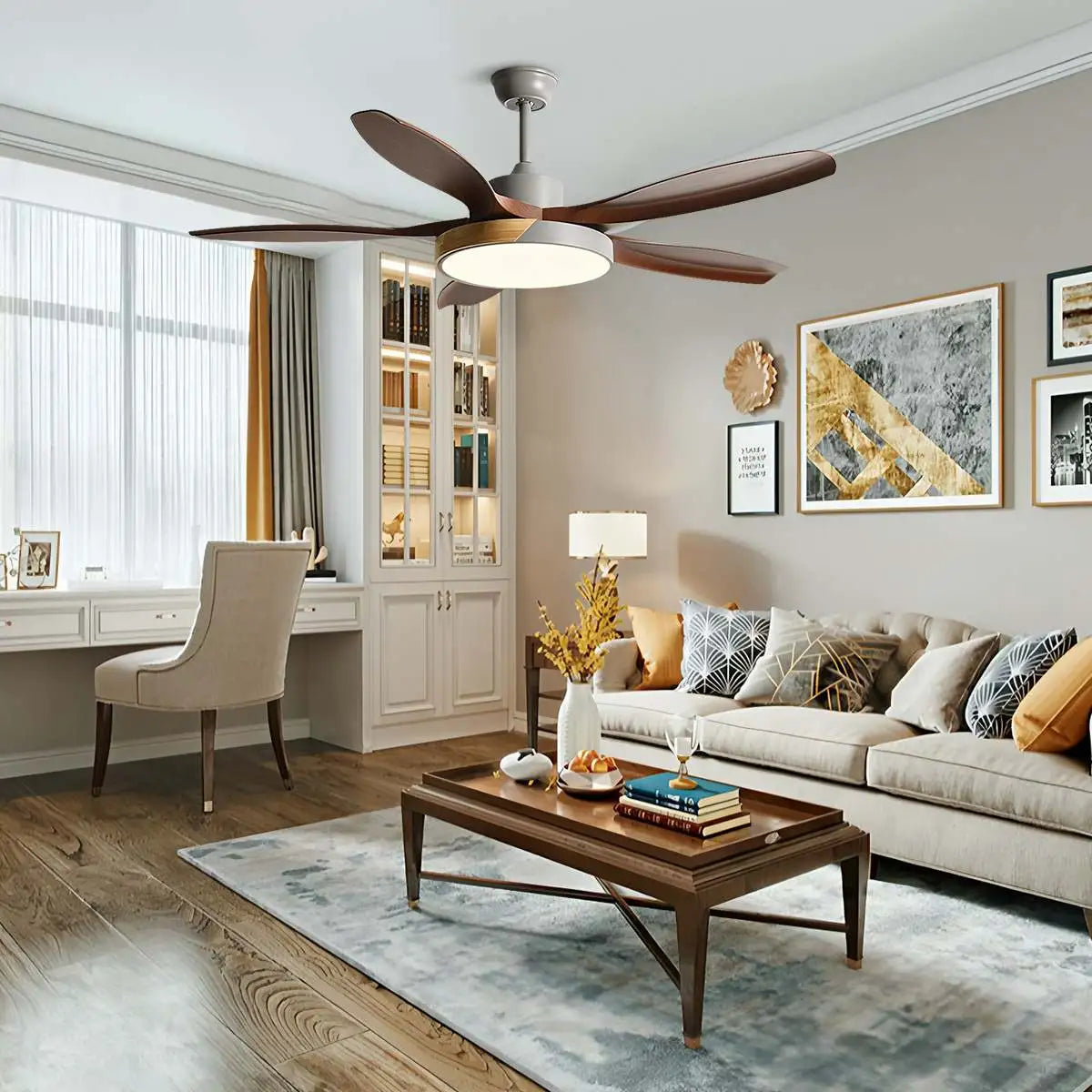 Antizer Nordic Living Room Ceiling Fan with Light