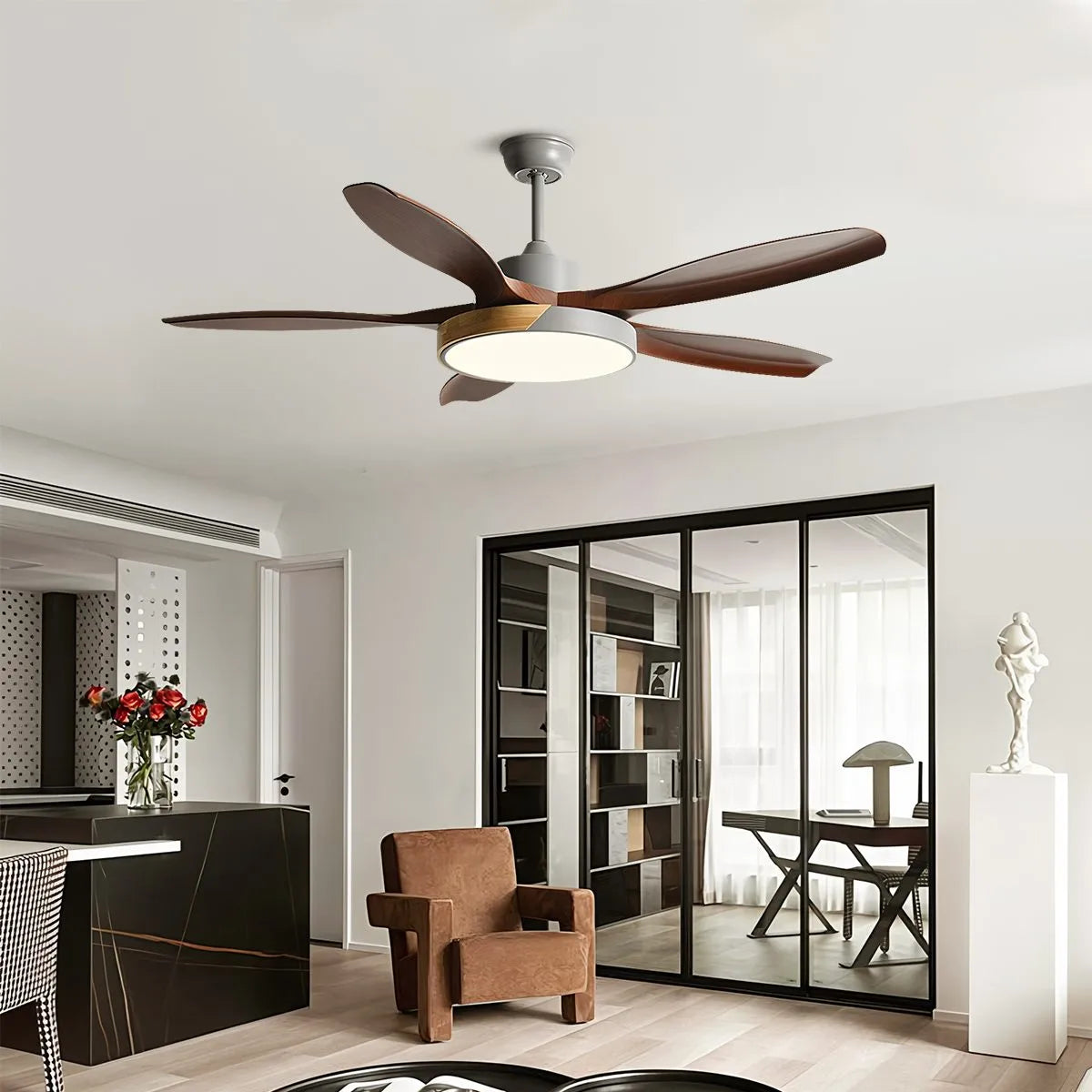 Antizer Nordic Living Room Ceiling Fan with Light