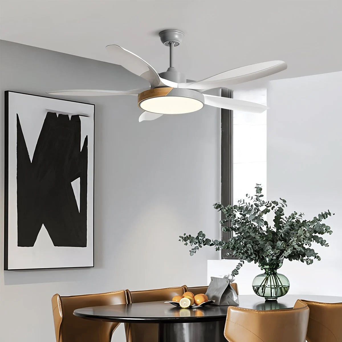 Antizer Nordic Living Room Ceiling Fan with Light