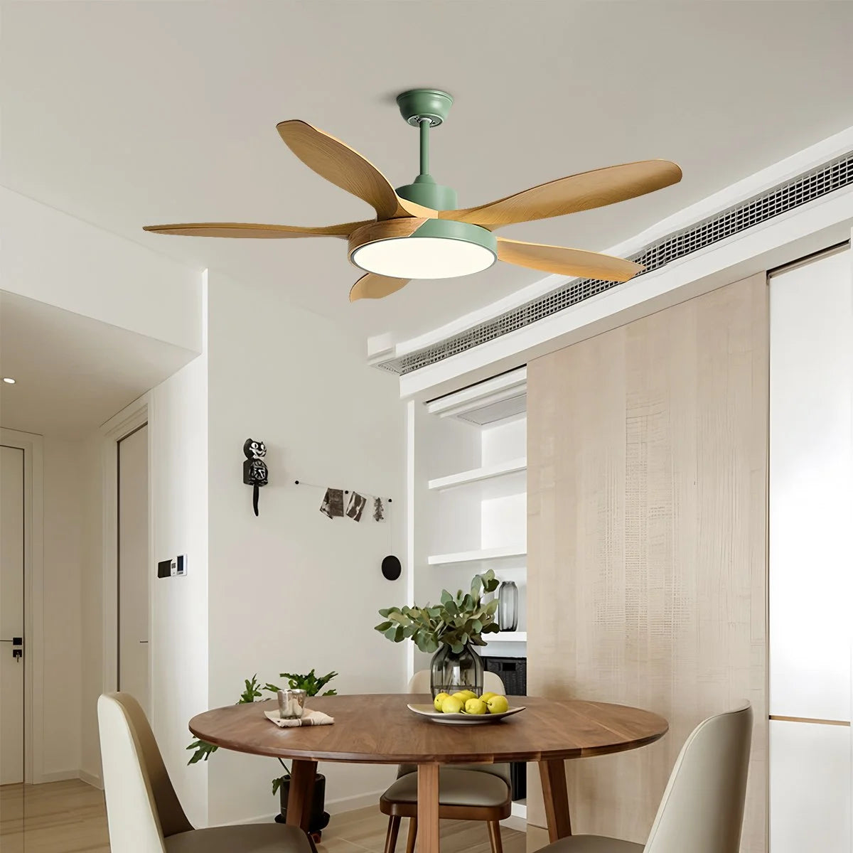 Antizer Nordic Living Room Ceiling Fan with Light