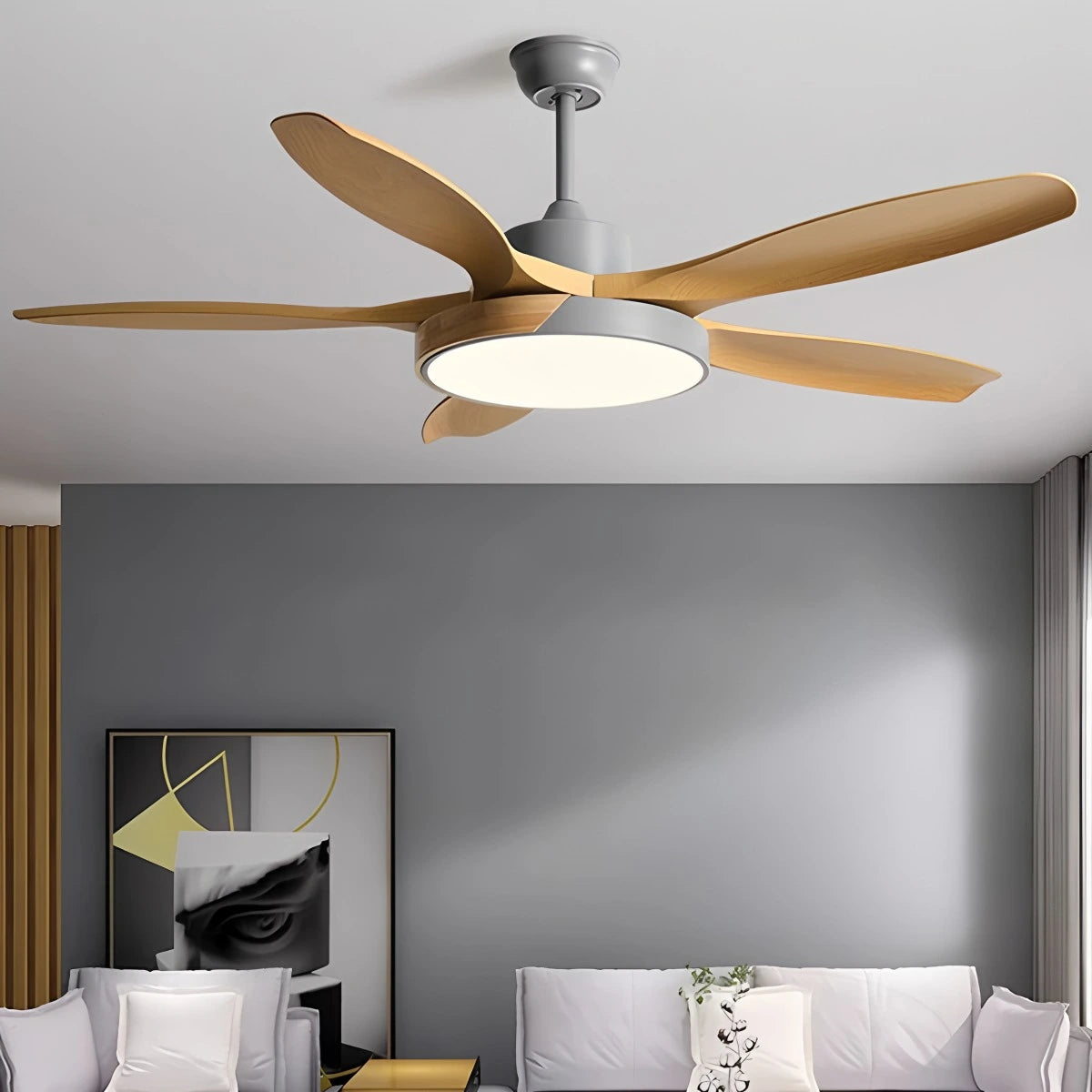 Antizer Nordic Living Room Ceiling Fan with Light