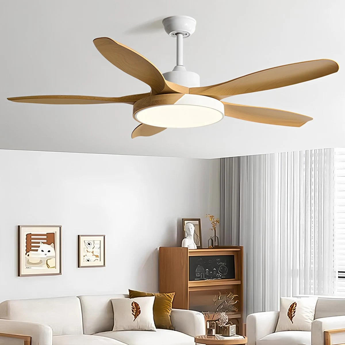 Antizer Nordic Living Room Ceiling Fan with Light
