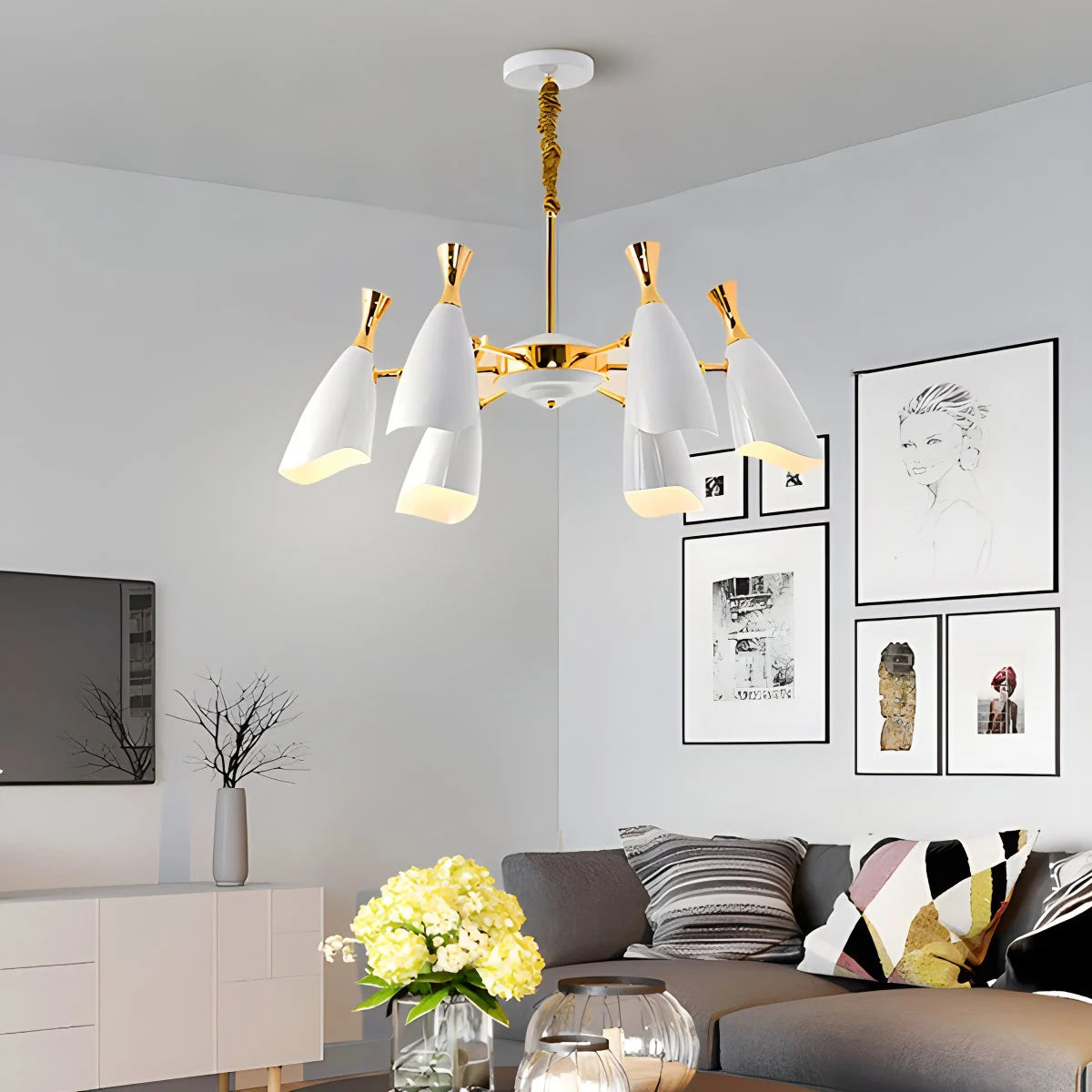 Antizer Nordic Postmodern Trumpet Chandelier