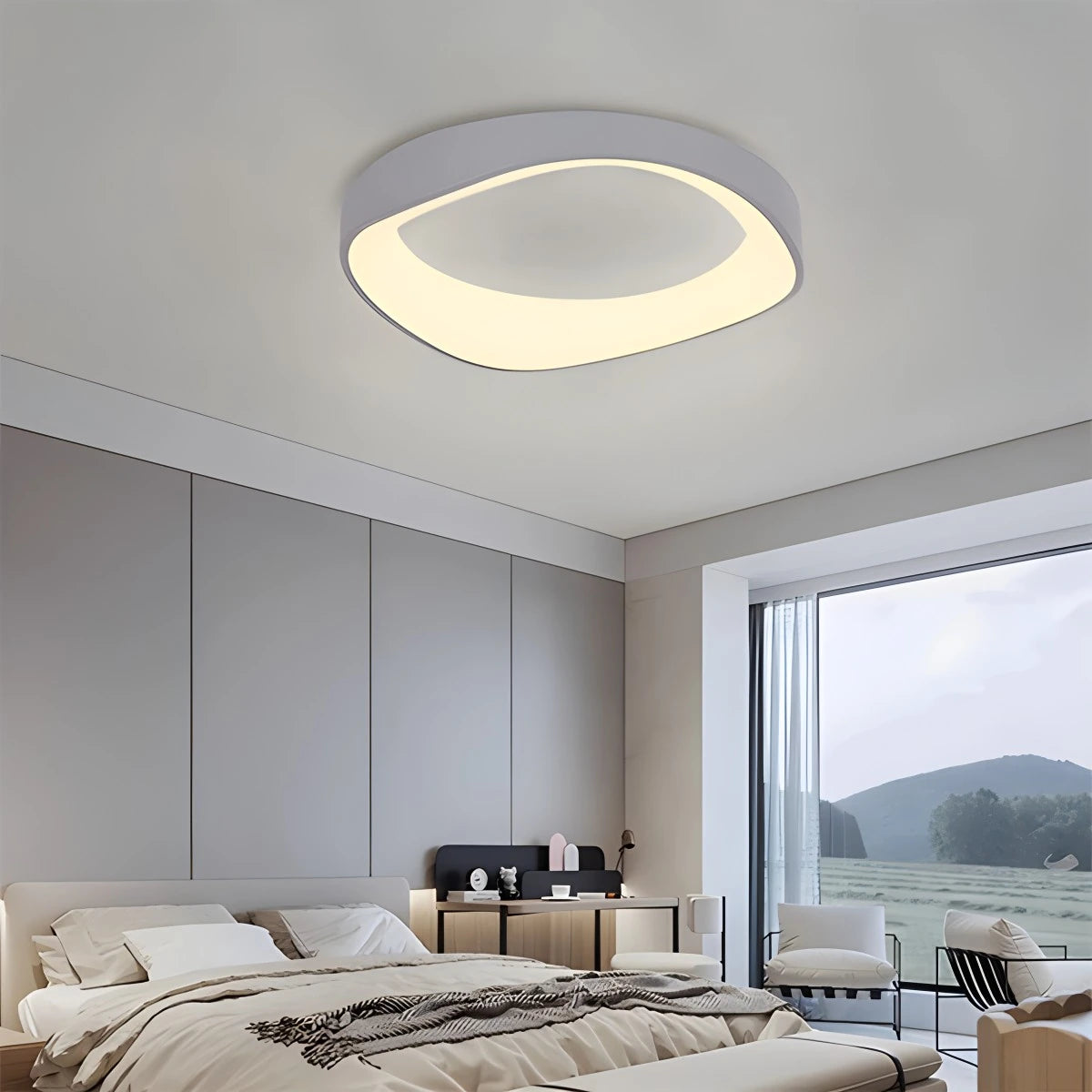 Antizer Nordic Acrylic Circle Ceiling Light for Bedroom