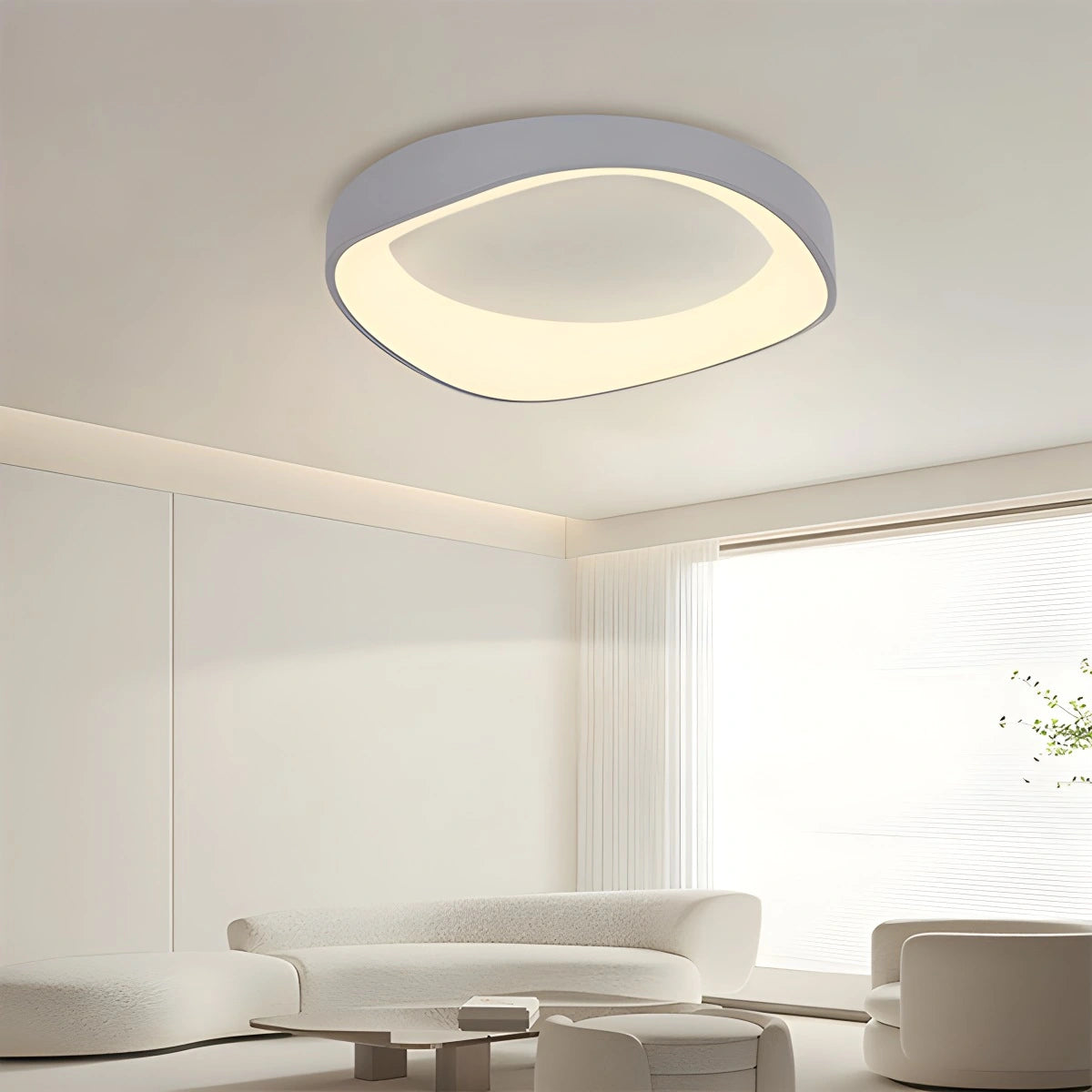 Antizer Nordic Wood Circle Ceiling Light for Bedroom