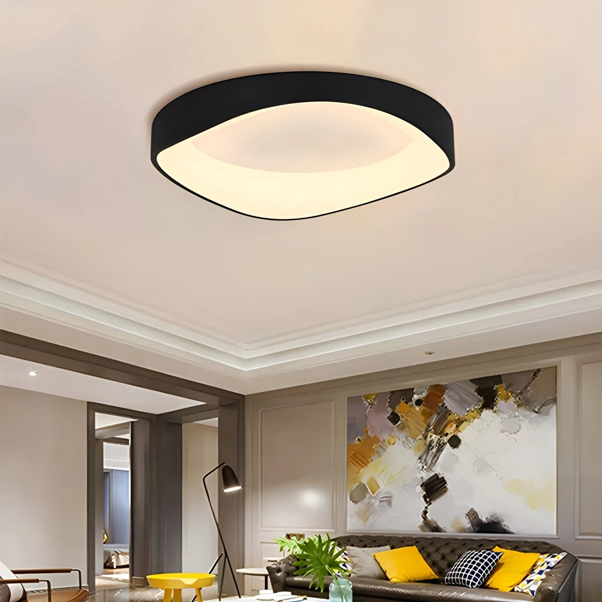 Antizer Nordic Wood Circle Ceiling Light for Bedroom