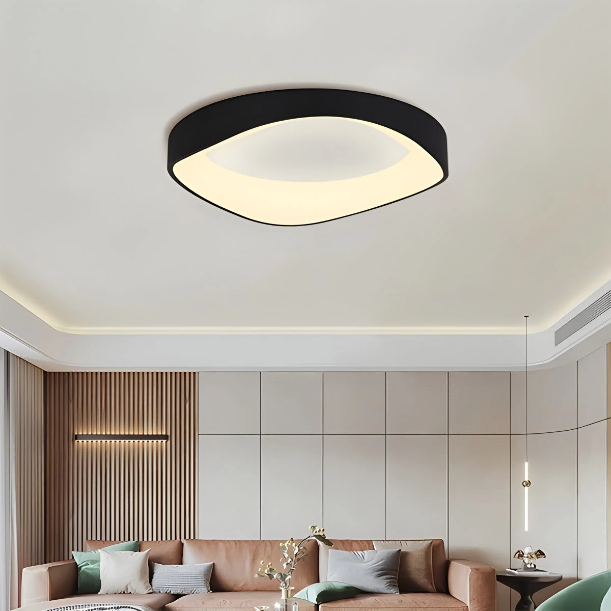 Antizer Nordic Wood Circle Ceiling Light for Bedroom