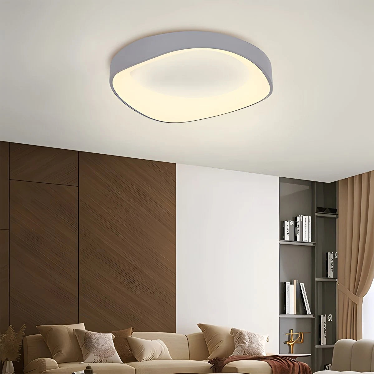 Antizer Nordic Wood Circle Ceiling Light for Bedroom