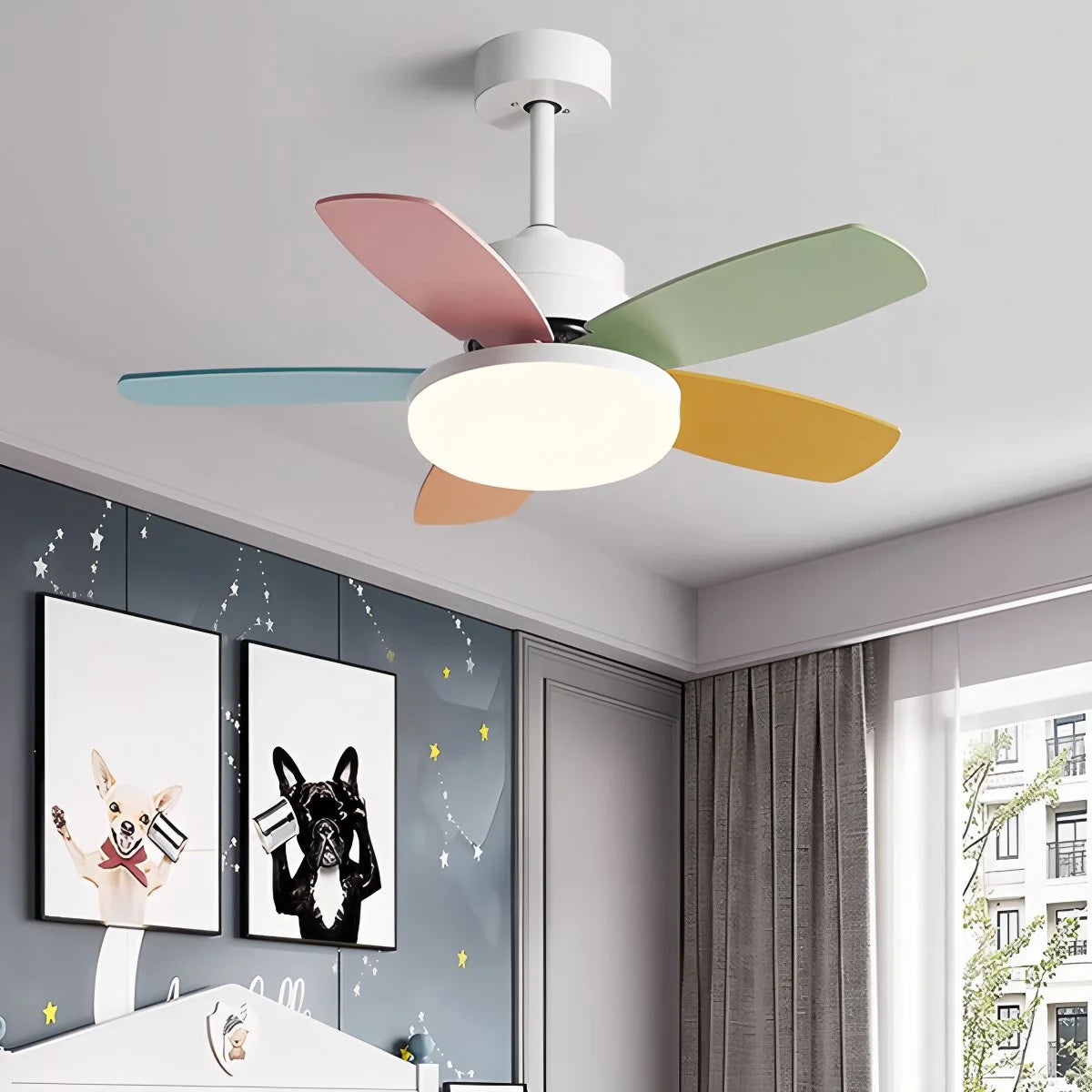 Antizer Nordic Colorful Leaf Ceiling Fan Light
