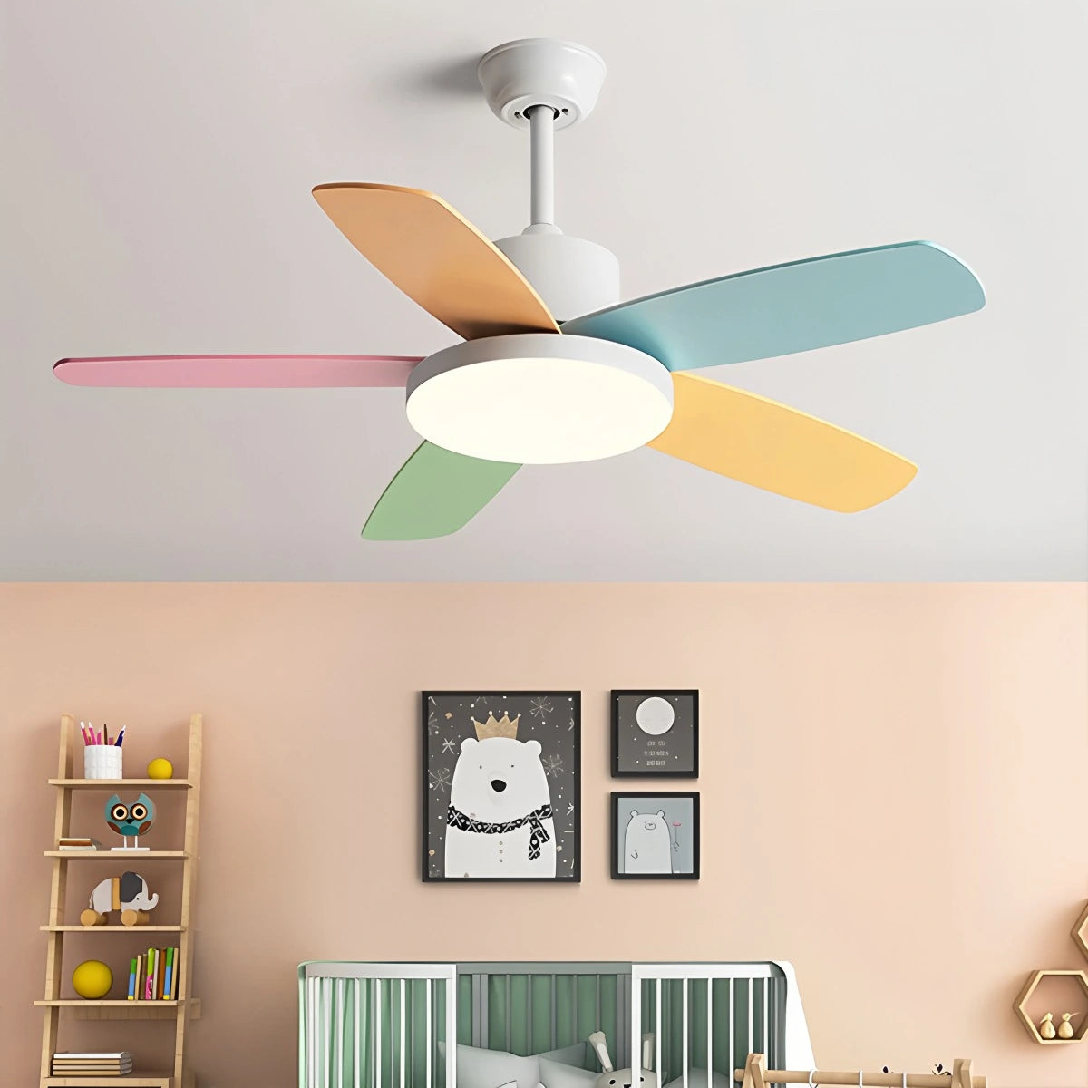 Antizer Nordic Colorful Leaf Ceiling Fan Light