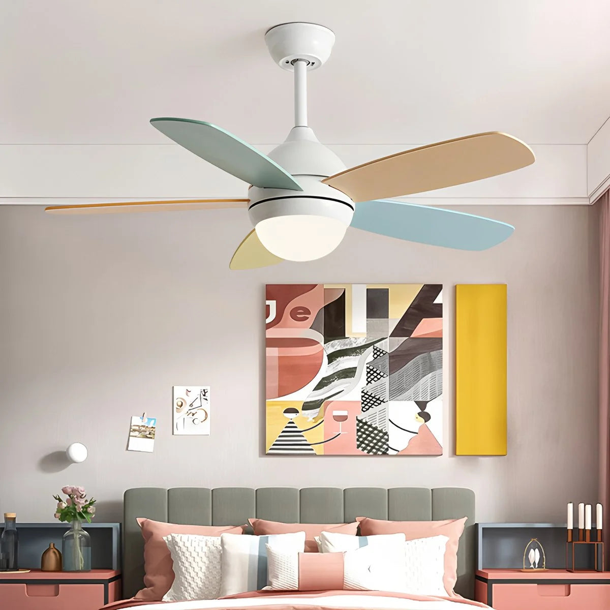 Antizer Nordic Colorful Leaf Ceiling Fan Light