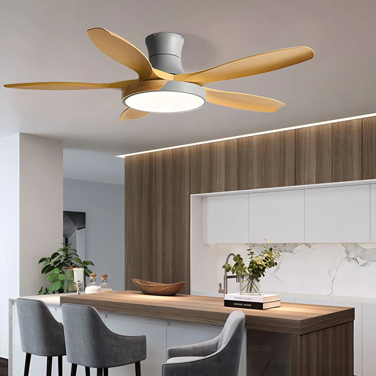 Antizer Nordic 5-Blade LED Ceiling Fan Light