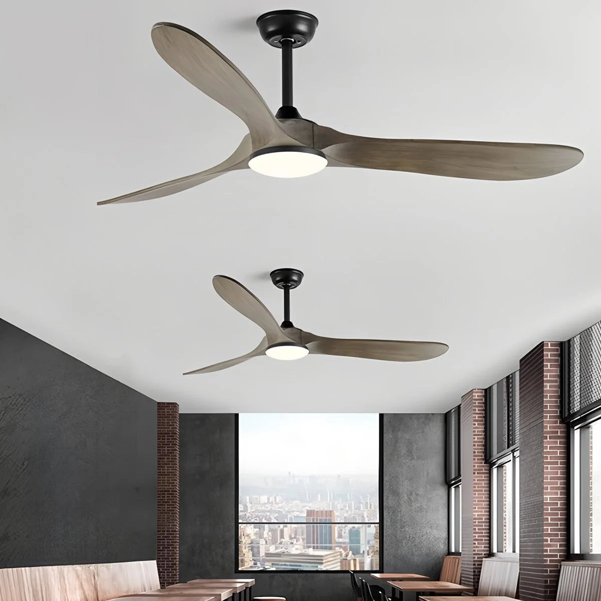 Antizer Nordic Solid Wood Ceiling Fan with Light